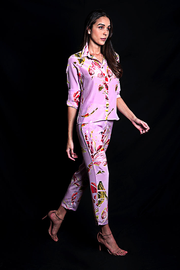 SEESA- Purple Rose Floral Printed Trousers