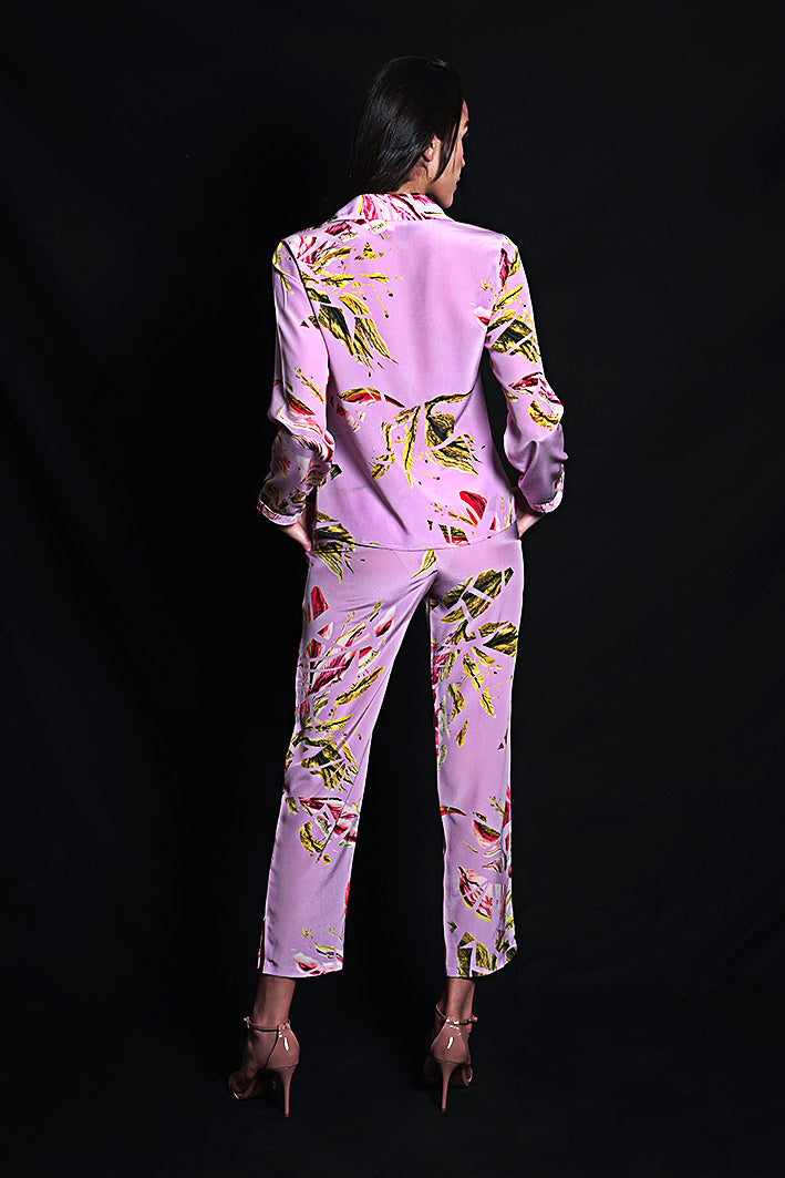 SEESA- Purple Rose Floral Printed Shirt