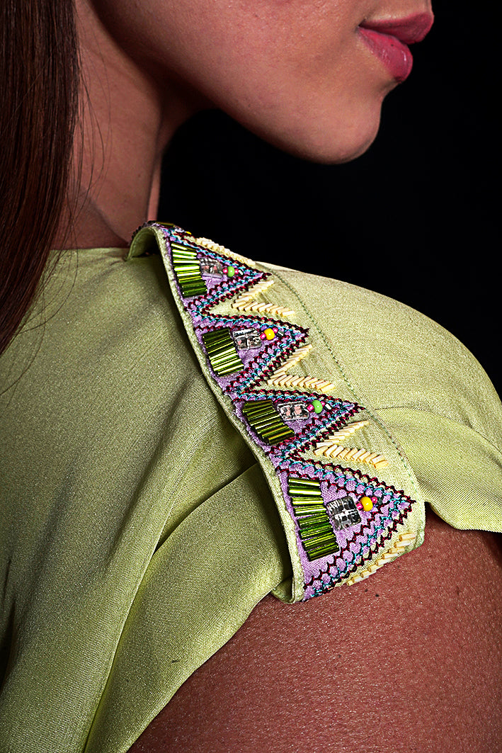 SEESA - Daiquiri Green Asymmetric Dress