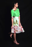 SEESA - Absinthe Green Dress With Floral Highlights