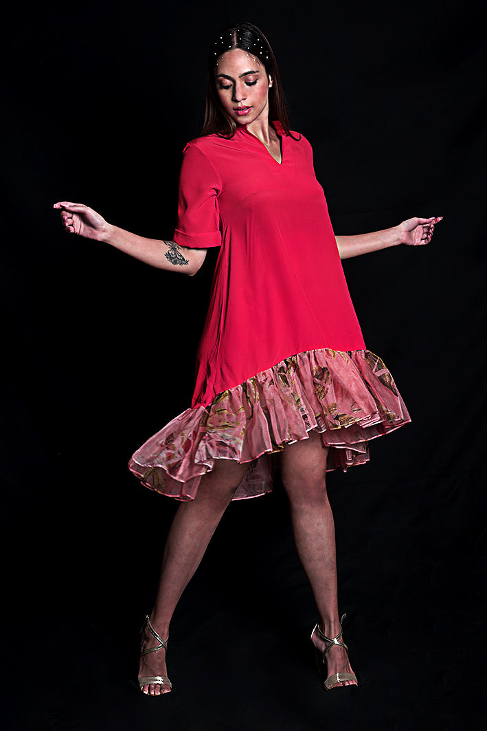 SEESA - Bittersweet Dress With Printed Ruffles