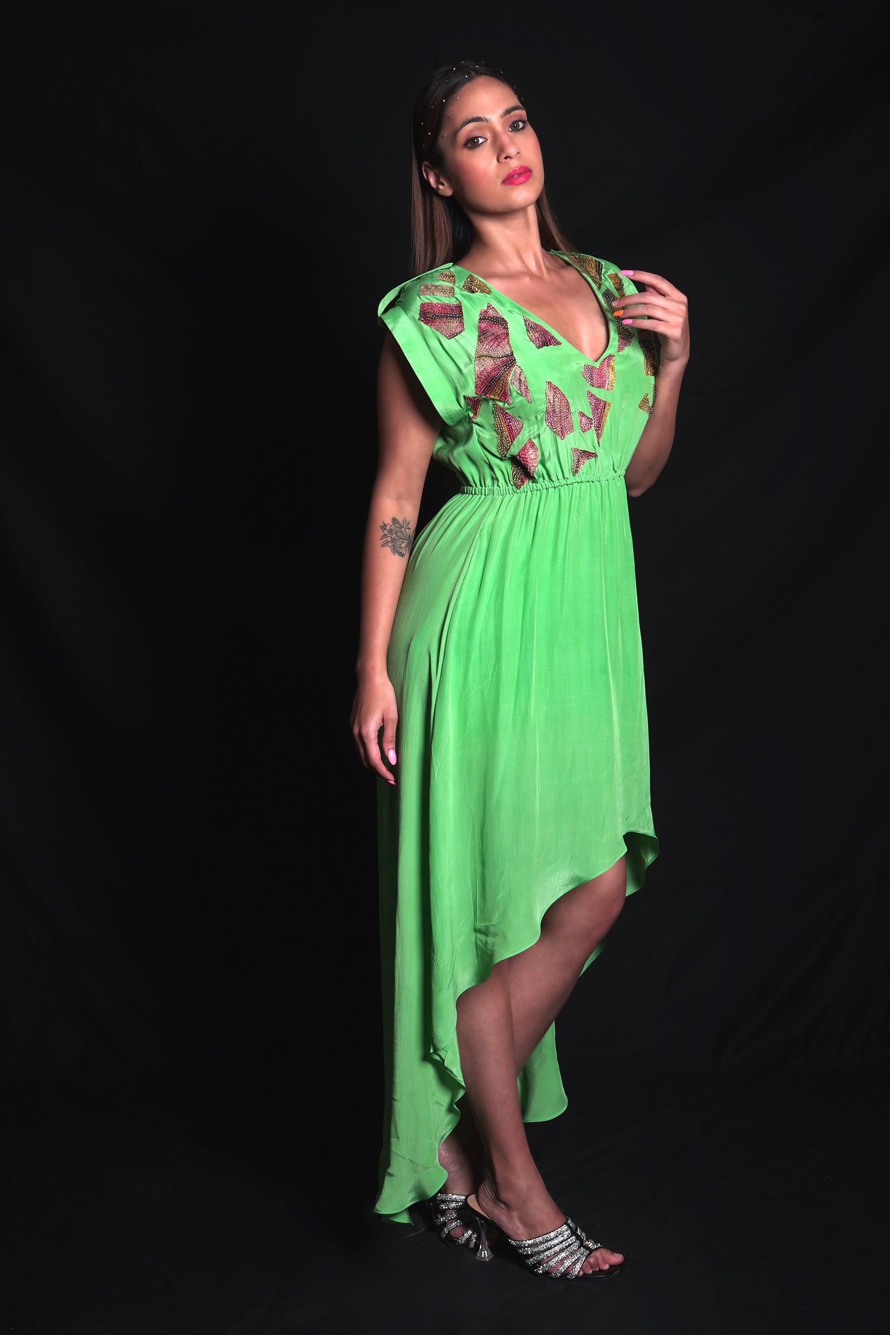 SEESA - Absinthe Green Asymmetric Dress