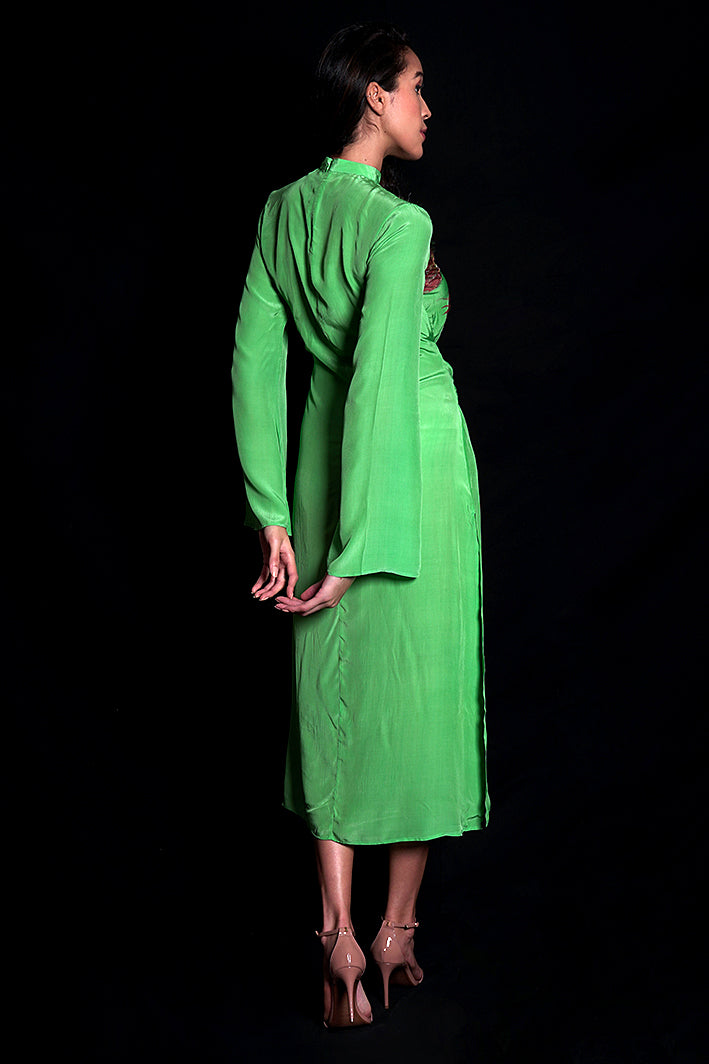 SEESA - Absinthe Green Embroidered Dress
