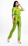 THE HOUSE OF ARA - High-Rise Straight Trousers/ Green