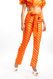 THE HOUSE OF ARA - High-Rise Straight Trousers/ Orange