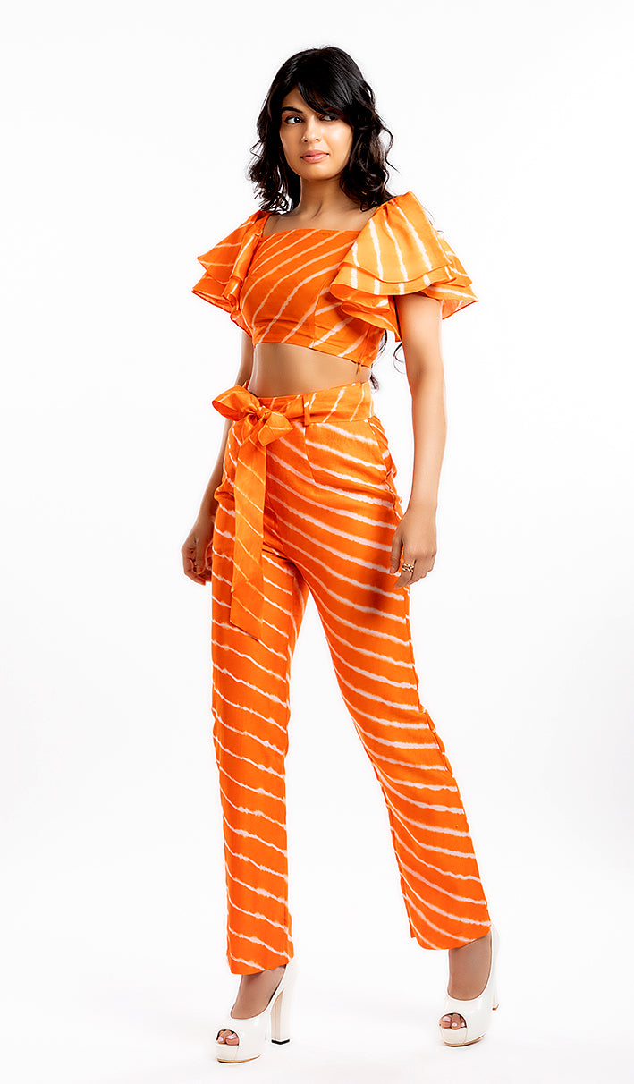 THE HOUSE OF ARA - High-Rise Straight Trousers/ Orange