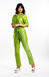 THE HOUSE OF ARA - High-Rise Straight Trousers/ Green