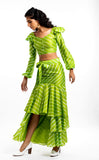 THE HOUSE OF ARA -Tiered Ruffled Skirt / Green