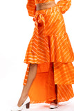THE HOUSE OF ARA -Tiered Ruffled Skirt / Orange