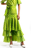 THE HOUSE OF ARA -Tiered Ruffled Skirt / Green