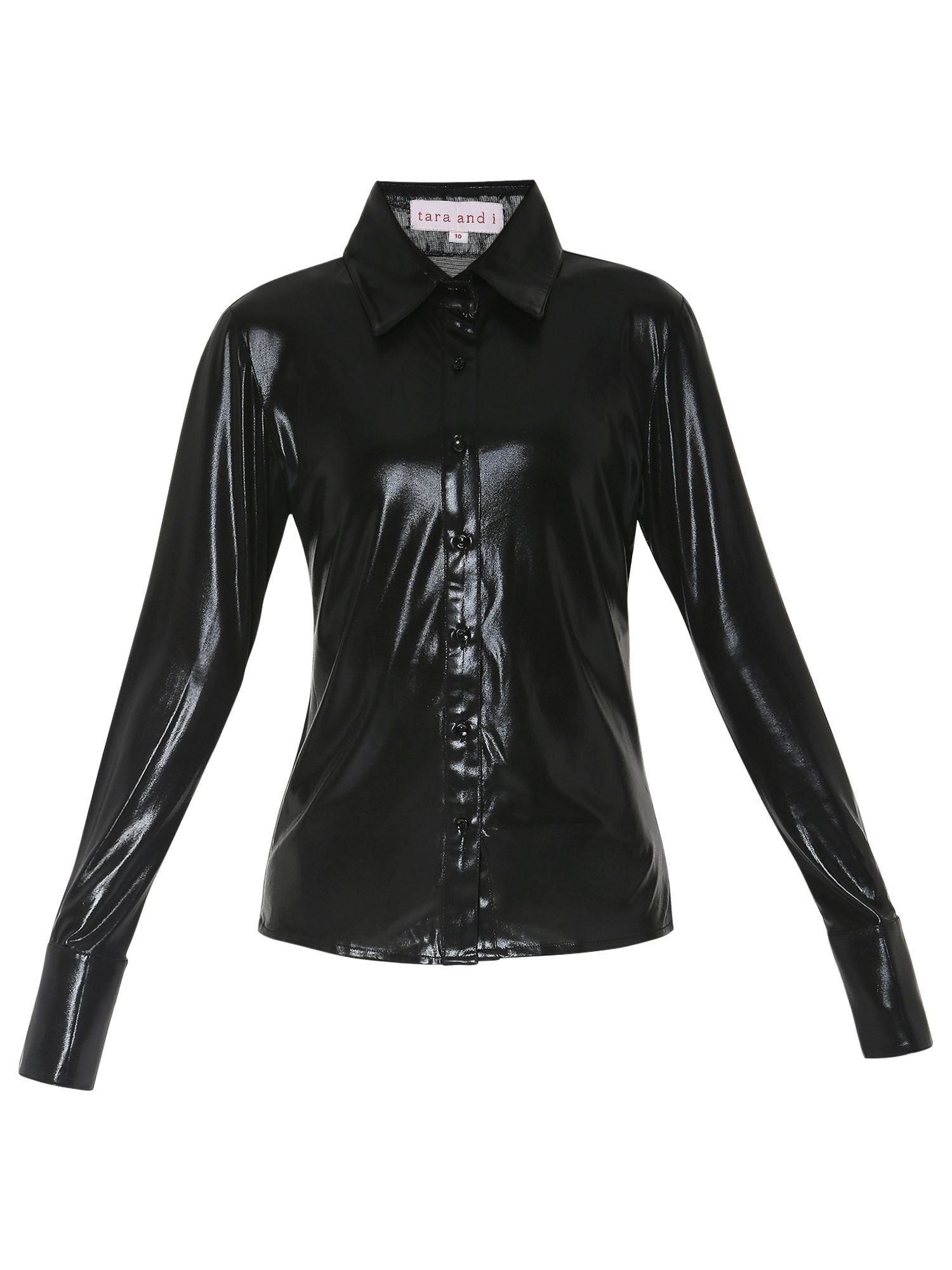 TARA AND I - Fitted lamé shirt