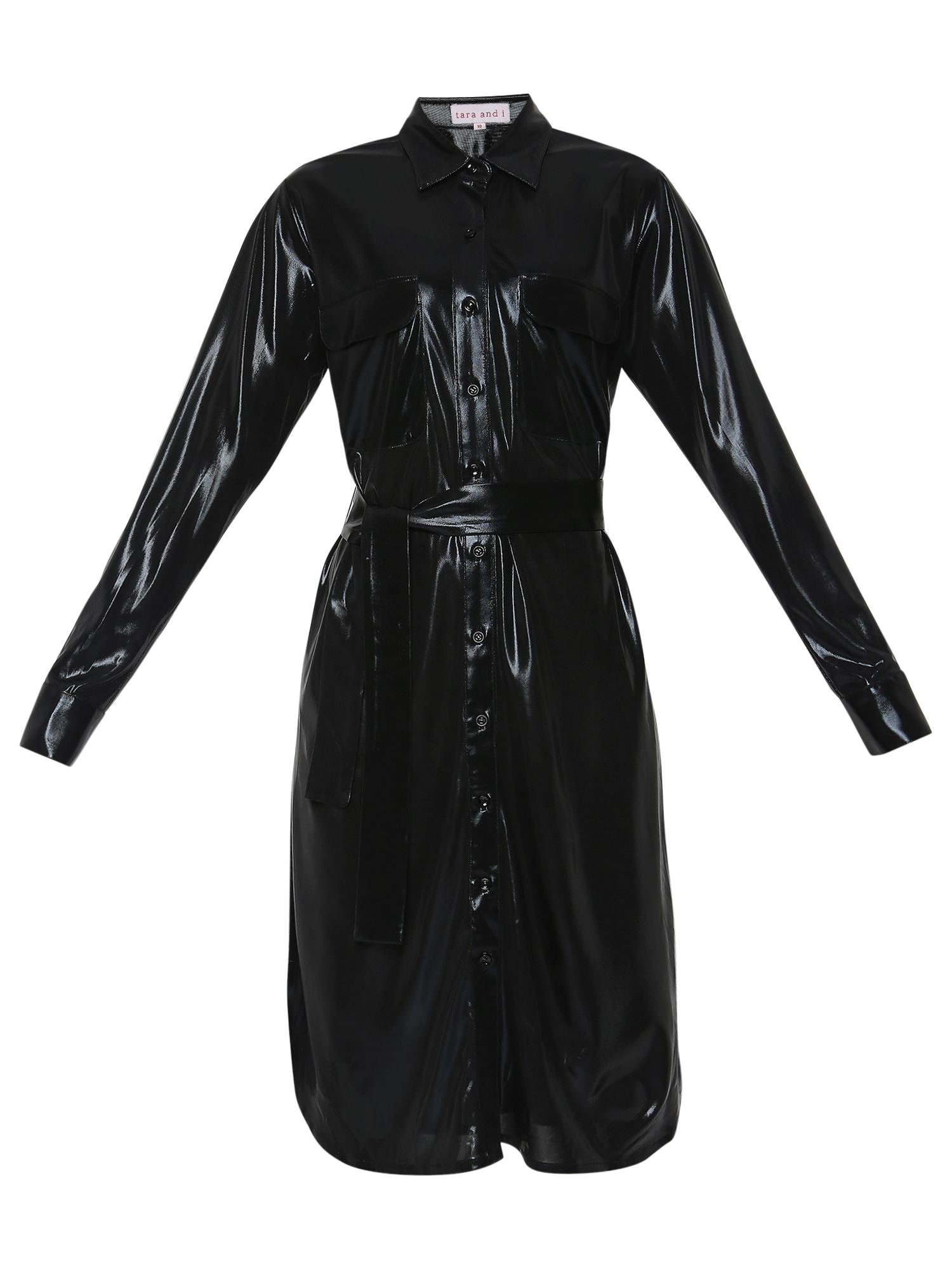 TARA AND I - Lamé shirt dress