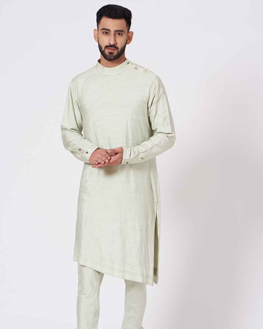 JATIN MALIK Duck egg Green Shoulder buttoned Kurta set