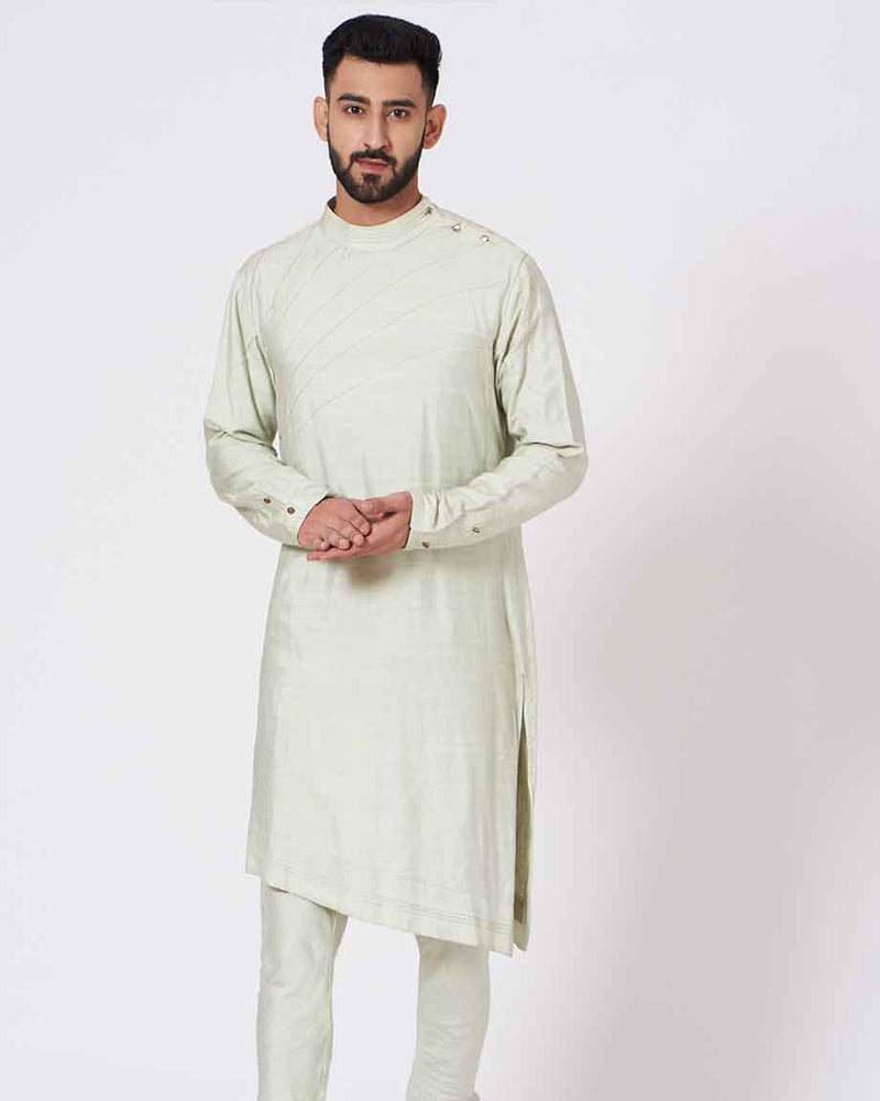 JATIN MALIK Duck egg Green Shoulder buttoned Kurta set