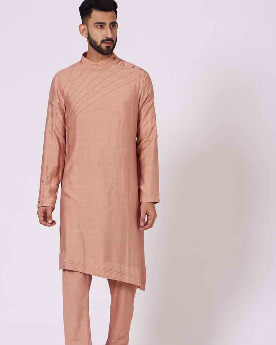 JATIN MALIK Old rose Shoulder buttoned Kurta set