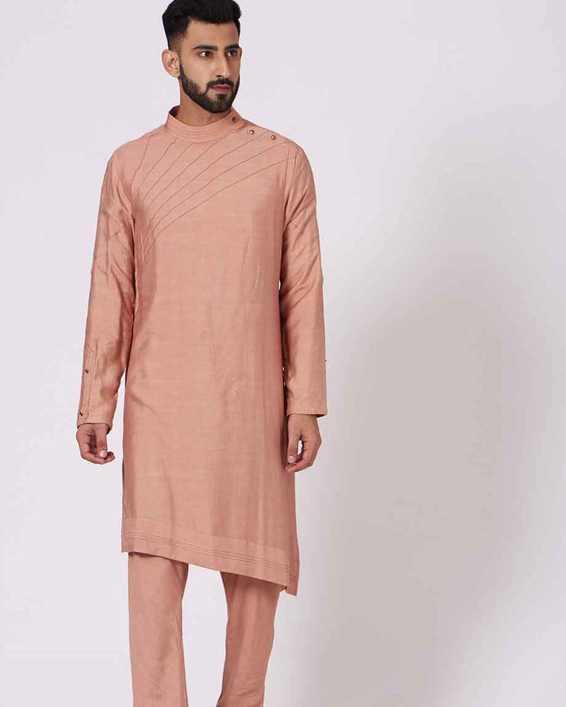 JATIN MALIK Old rose Shoulder buttoned Kurta set