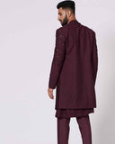 JATIN MALIK Cherry Wine kurta set