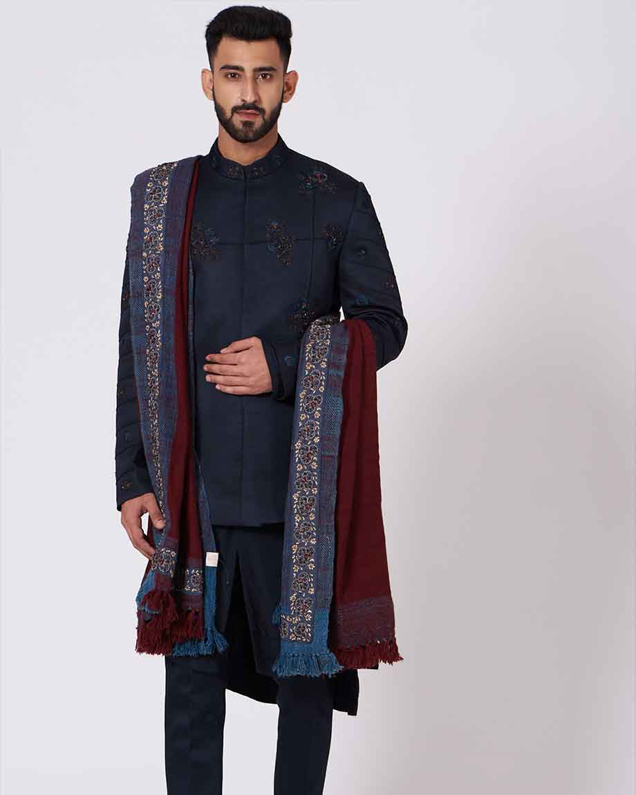 JATIN MALIK Midnight Blue kurta set