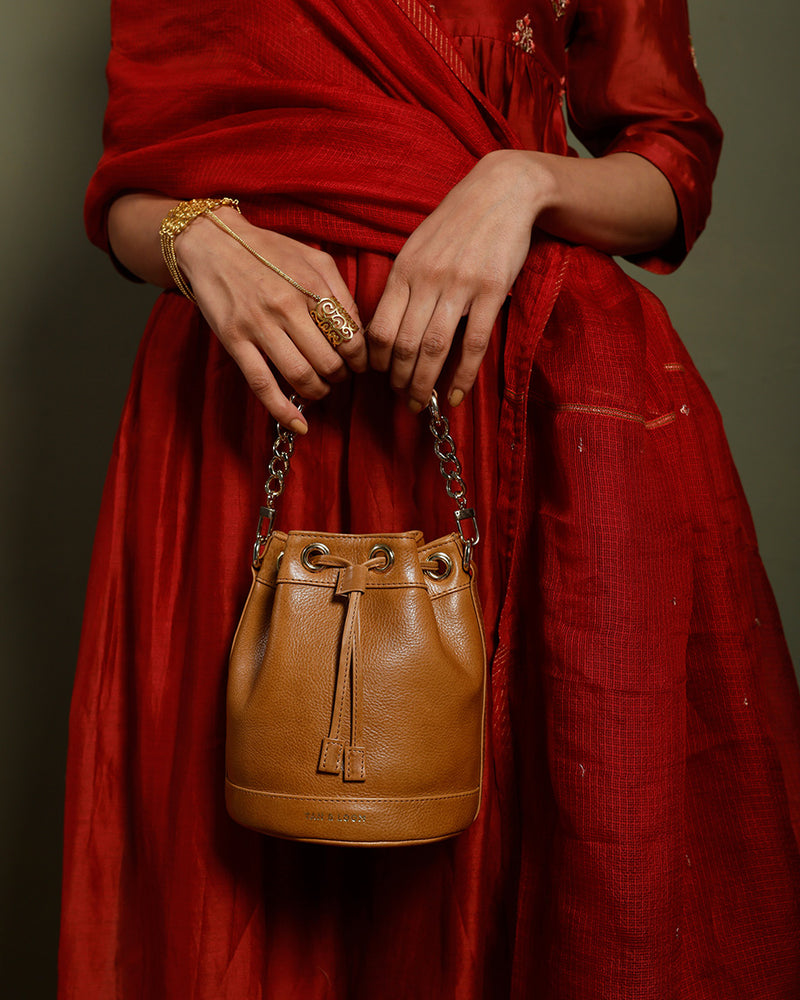 Tuscany Tan Bombay Bucket by TAN AND LOOM