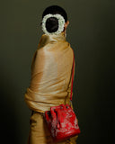 TAN AND LOOM Bridal Red Brocade Bombay Bucket