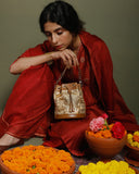 Imperial Gold Brocade Bombay Bucket by TAN AND LOOM