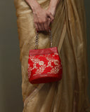 Bridal Red Brocade Rani Batua by TAN AND LOOM