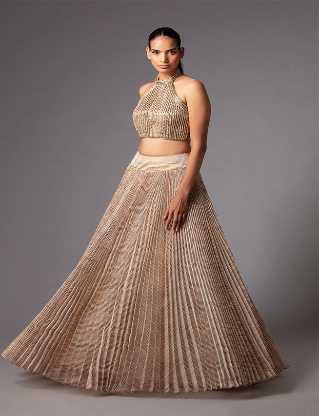 Halter Blouse and skirt set by AMIT AGGARWAL