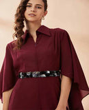 AAKAAR Cape wine jump suit