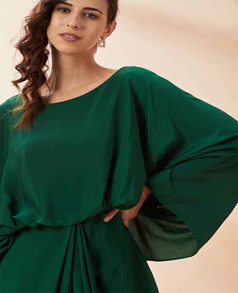 AAKAAR Emerald lounge drape dress