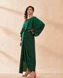 AAKAAR Emerald lounge drape dress