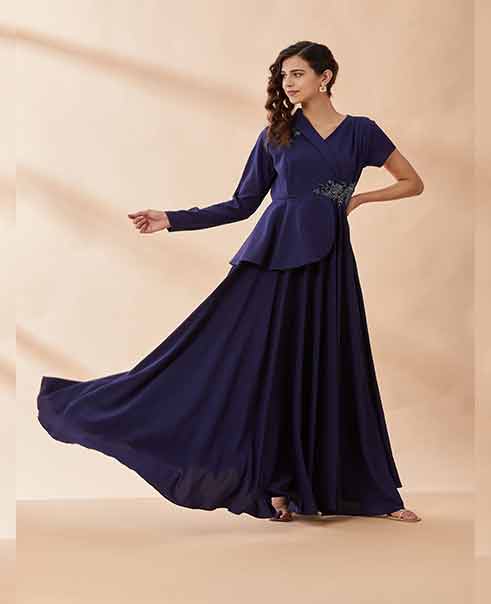 AAKAAR Crystal blazer gown
