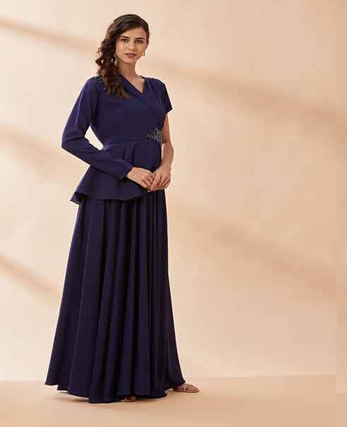 AAKAAR Crystal blazer gown