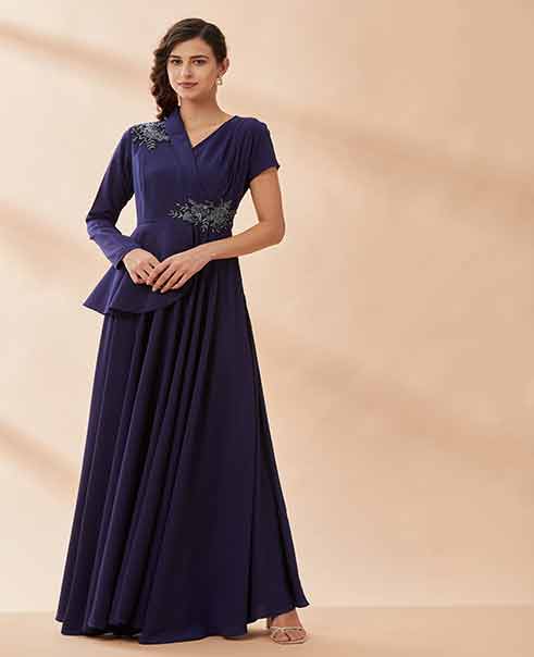 AAKAAR Crystal blazer gown