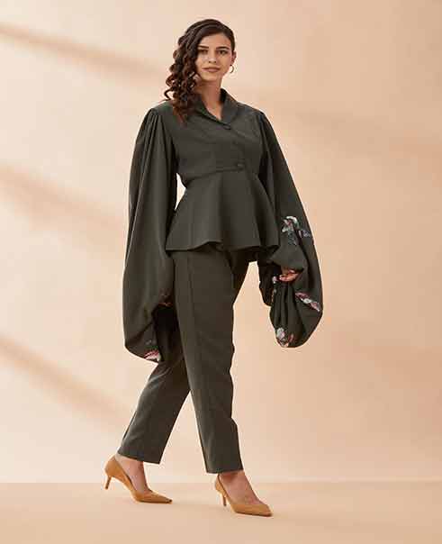 AAKAAR Embelished sleeves cord set