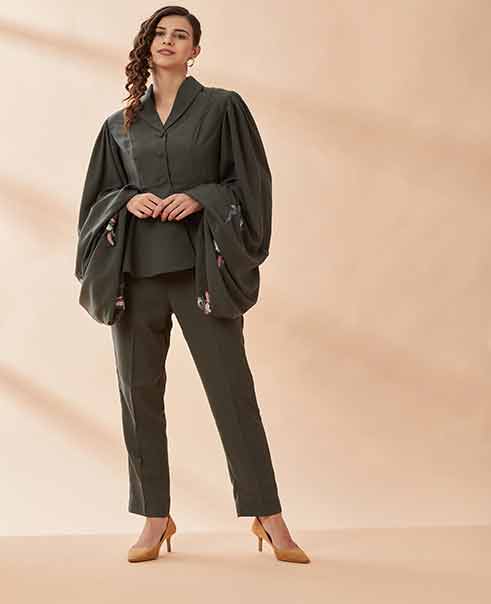 AAKAAR Embelished sleeves cord set