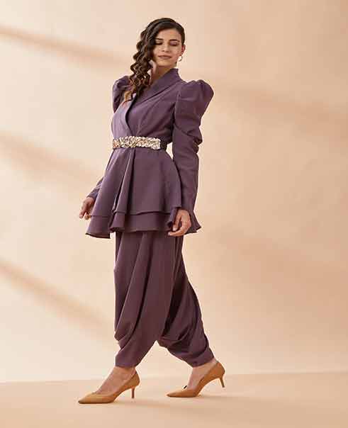Puff sleeves cord set BY AAKAAR