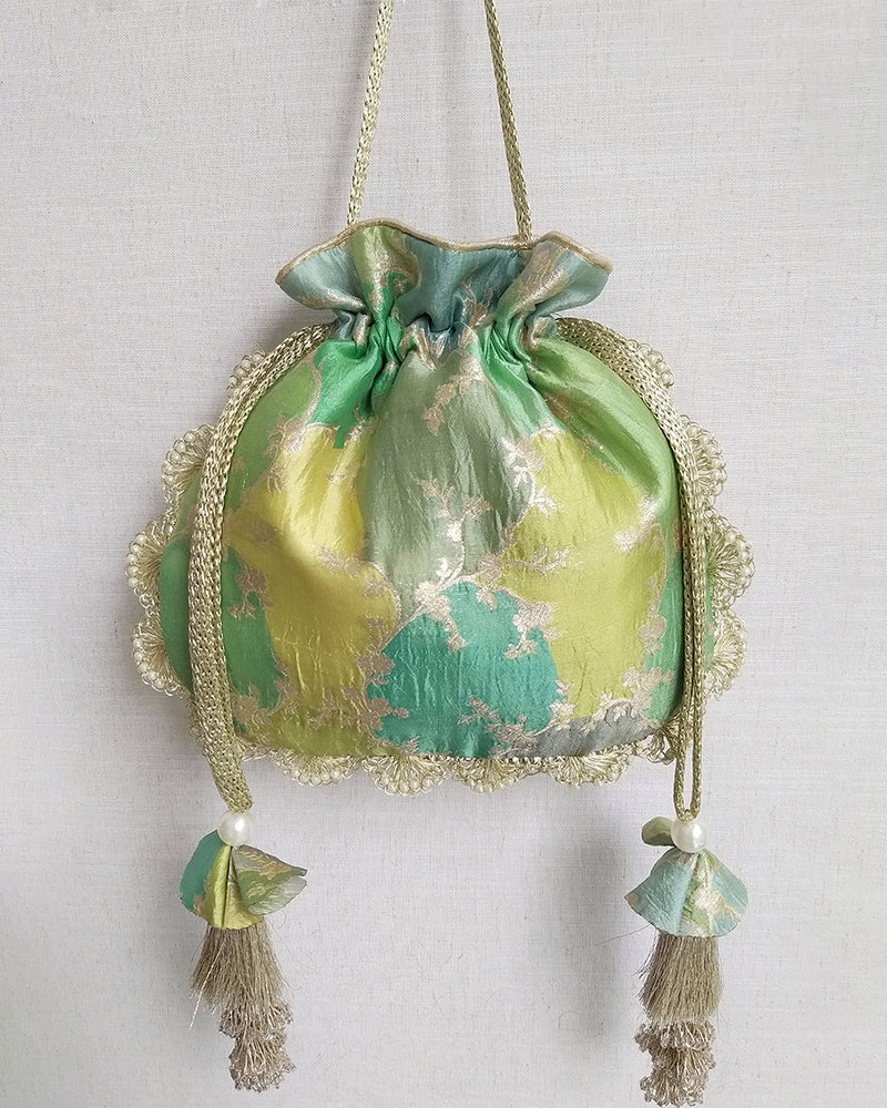 Art Pure Silk Banarasi Potli
