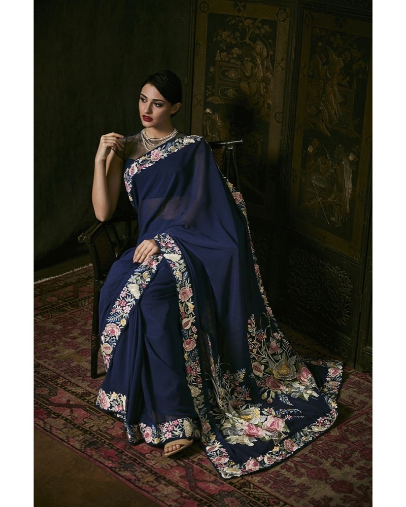 Midnight Blue Floral Basket By ASHDEEN