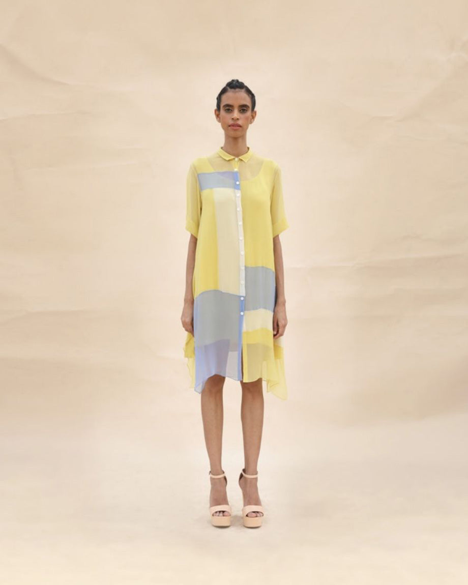 Sunflower & Squirrel grey Shirt dress by ABHISHEK SHARMA