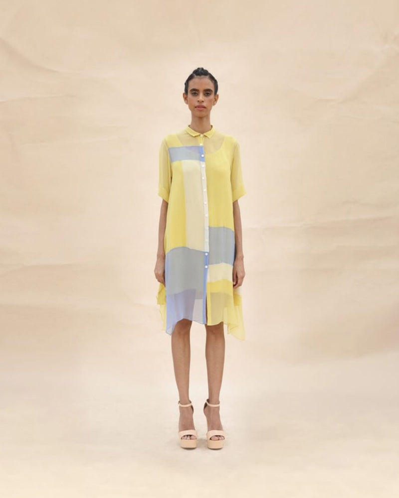 Sunflower & Squirrel grey Shirt dress by ABHISHEK SHARMA