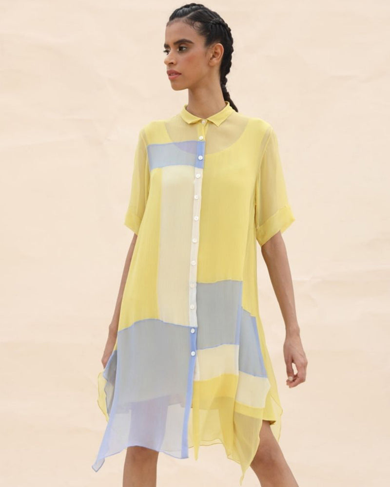 Sunflower & Squirrel grey Shirt dress by ABHISHEK SHARMA