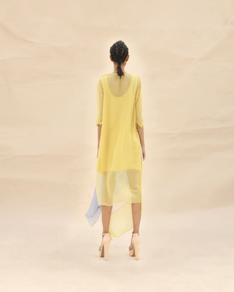 Sunflower & Squirrel grey Cowl draped dress by ABHISHEK SHARMA