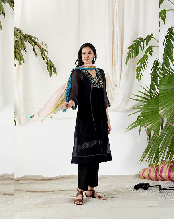 Luxury old zardosi panelled suit