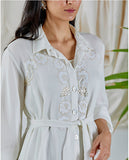 High End Vintage applique shirt dress