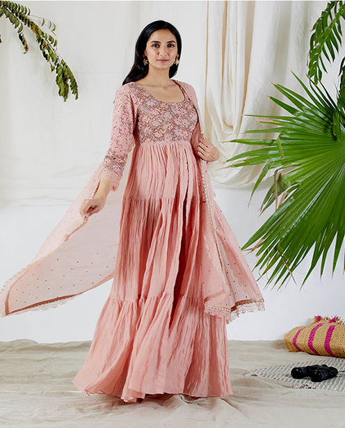 High end broderie anglaise tired dress