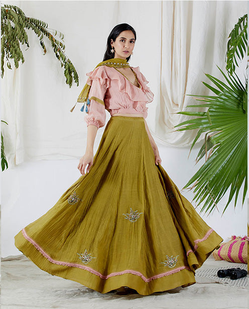 Lehenga set with shirt top