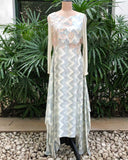 Blue & white Asymmetrical Dress By ABHISHEK SHARMA