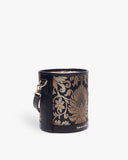 Classic Black Brocade  Barrel Potli by TAN AND LOOM