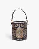 Classic Black Brocade  Barrel Potli by TAN AND LOOM