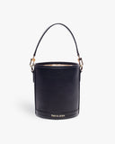 Classic Black Leather Barrel Potli by TAN AND LOOM